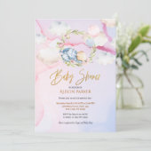 おとぎ話ができるかわいい森の眠り熊 |赤ちゃんシャワー 招待状 (スタンド正面)