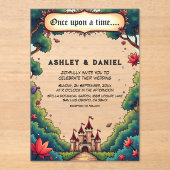 おとぎ話が一度タイムキャッスルウッドランド結婚ズ アクリル招待状 (正面)