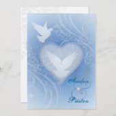 おとぎ話が花開く青いプリンセス招待状 招待状 (正面/裏面)