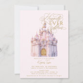 おとぎ話しキャッスルストーリーブックピンクブライダルシャワー 招待状 (正面)