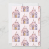 おとぎ話しキャッスルストーリーブックピンクブライダルシャワー 招待状 (裏面)