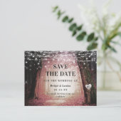 おとぎ話に魅了された森のピンク日付を保存 案内ポストカード (スタンド正面)