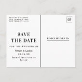 おとぎ話に魅了された森の青が日付を保存 案内ポストカード (裏面)