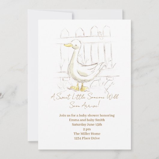 おとぎ話のあひる 招待状 (正面)