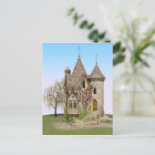 おとぎ話のお城のパーフェクトな誕生日とファンタジーギフト ポストカード (スタンド正面)