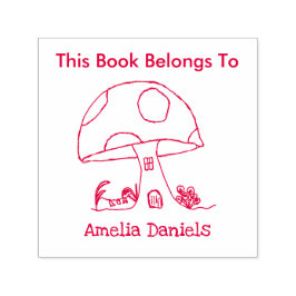 おとぎ話のきのこハウス この本は〇〇のもの セルフインキングスタンプ