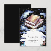 おとぎ話のようなオーダーメイドのマジックストーリーブック誕生日 サンキューカード (正面/裏面)