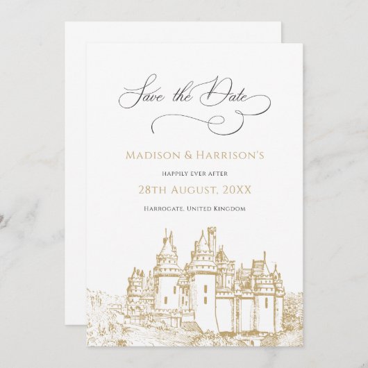 おとぎ話のようなスタイルの城 ~Once Upon A Time~ おとぎ話のようなウェディング セーブザデート (正面/裏面)