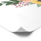 おとぎ話のようなバラ色の珊瑚の花のウェディングシャワーの歓迎 ポスター (角)