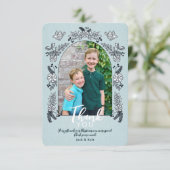 おとぎ話のようなフォトアーチ フラワー クリスマス サンクスカードC サンキューカード (スタンド正面)