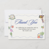 おとぎ話のようなフレッシュオフザマーケット ブライダルシャワー サンキューカード (裏面)