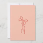 おとぎ話のようなレトロなピンクの手描きリボン ベイビーシャワー 招待状 (裏面)