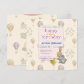 おとぎ話のようなヴィンテージ遊園地のお誘い 招待状 (正面/裏面)