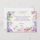 おとぎ話のような庭園の水彩画の誕生日 サンキューカード (正面)