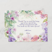 おとぎ話のような庭園の水彩画の誕生日 サンキューカード (正面/裏面)