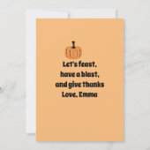 おとぎ話のような感謝祭のディナー 招待状 (裏面)