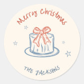 おとぎ話のような手描きのクリスマス ラウンドシール (正面)