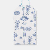 おとぎ話のような手描きの何か青いブライダルシャワー ギフトタグ (裏面)