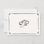 おとぎ話のような手描きの結婚式RSVP 招待状 (裏面)