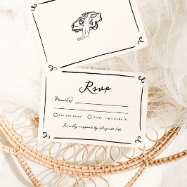 おとぎ話のような手描きの結婚式RSVP 招待状