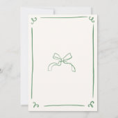 おとぎ話のような手描きの緑の結婚式 招待状 (裏面)