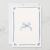 おとぎ話のような手描きの青い結婚式 招待状 (裏面)