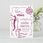 おとぎ話のような手描きの「Vino Before Vow」バチェラー 招待状 (スタンド正面)