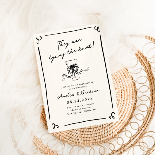 おとぎ話のような手描きエンゲージメントパーティー 招待状