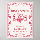 おとぎ話のような手描き That's Amore ウェディングシャワー ポスター (正面)