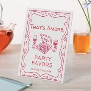 おとぎ話のような手描き That's Amore ウェディングシャワー 台座サイン