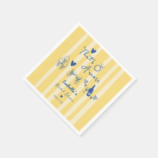 おとぎ話のような手描き That's Amore ブライダルシャワー スタンダードカクテルナプキン (角)