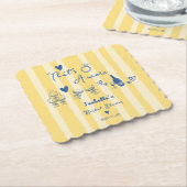 おとぎ話のような手描き That's amore ブライダルシャワー ペーパーコースター (アングル)