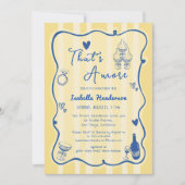 おとぎ話のような手描き That's Amore ブライダルシャワー 招待状 (正面)