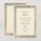 おとぎ話のような淡い黄色のベビーシャワー 招待状 (正面/裏面)