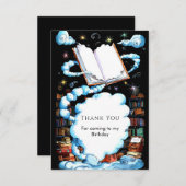 おとぎ話のような編集可能な魔法の絵本の誕生日 サンキューカード (正面/裏面)