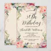 おとぎ話のような花の30歳の誕生日 招待状 (正面/裏面)