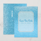 おとぎ話のような青い輝きの豪華パーティー・セーブ・ザ・デート 案内ポストカード (正面/裏面)
