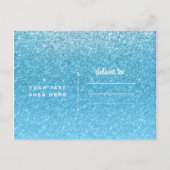 おとぎ話のような青い輝きの豪華パーティー・セーブ・ザ・デート 案内ポストカード (裏面)