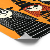 おとぎ話のような魔女のかわいいハロウィン ポスター (角)