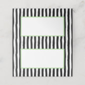 おとぎ話のような黒と白のストライプに緑 プレイスカード (外部開封)