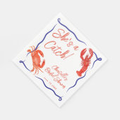 おとぎ話のような 彼女はキャッチ レッド コー​​スタル ブライダルシャワー スタンダードランチョンナプキン (角)