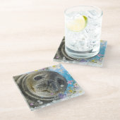 おとぎ話のアシカ海の花 ガラスコースター (アングル)