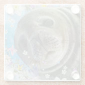 おとぎ話のアシカ海の花 ガラスコースター (裏面)