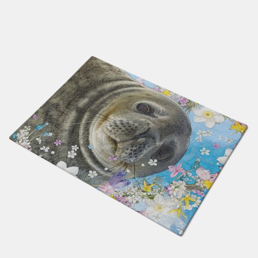 おとぎ話のアシカ海の花 ドアマット (アングル)