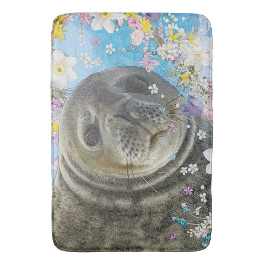 おとぎ話のアシカ海の花 バスマット (正面縦)