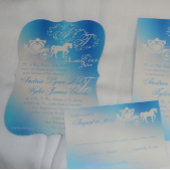 おとぎ話のウェディングキャリッジ　ペコーブルー 招待状