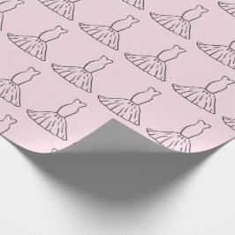 おとぎ話のウェディングドレス ロマンチック ピンク シームレス ラッピングペーパー