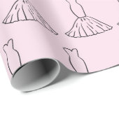 おとぎ話のウェディングドレス ロマンチック ピンク シームレス ラッピングペーパー (ロールコーナー)