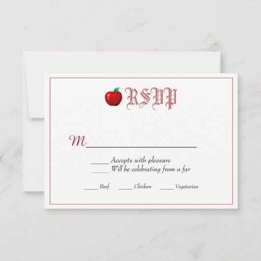 おとぎ話のウェディング招待状 出欠カード (正面)