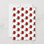 おとぎ話のウェディング ストーリーブック 赤いバラのテーブル番号 招待状 (裏面)